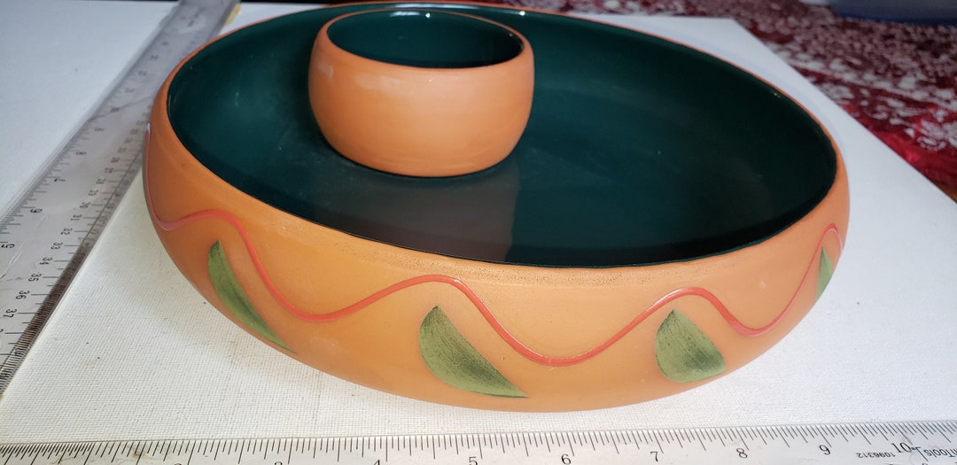 Val Do Sol Chip and Salsa Dish Ceramic Portugal Etsy