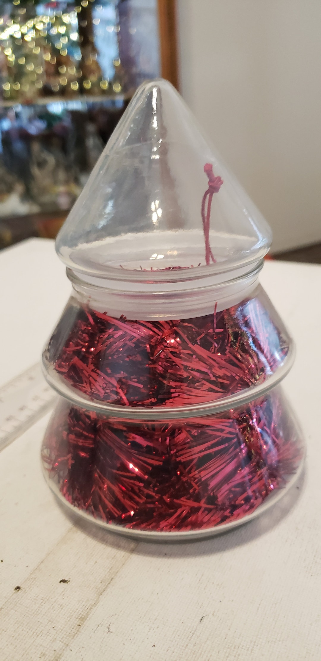 Clear Glass Candy Holder Tree Excellent Condition Etsy