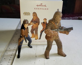 Hallmark Solo and Chewbacca Christmas ornament in original box excellent condition