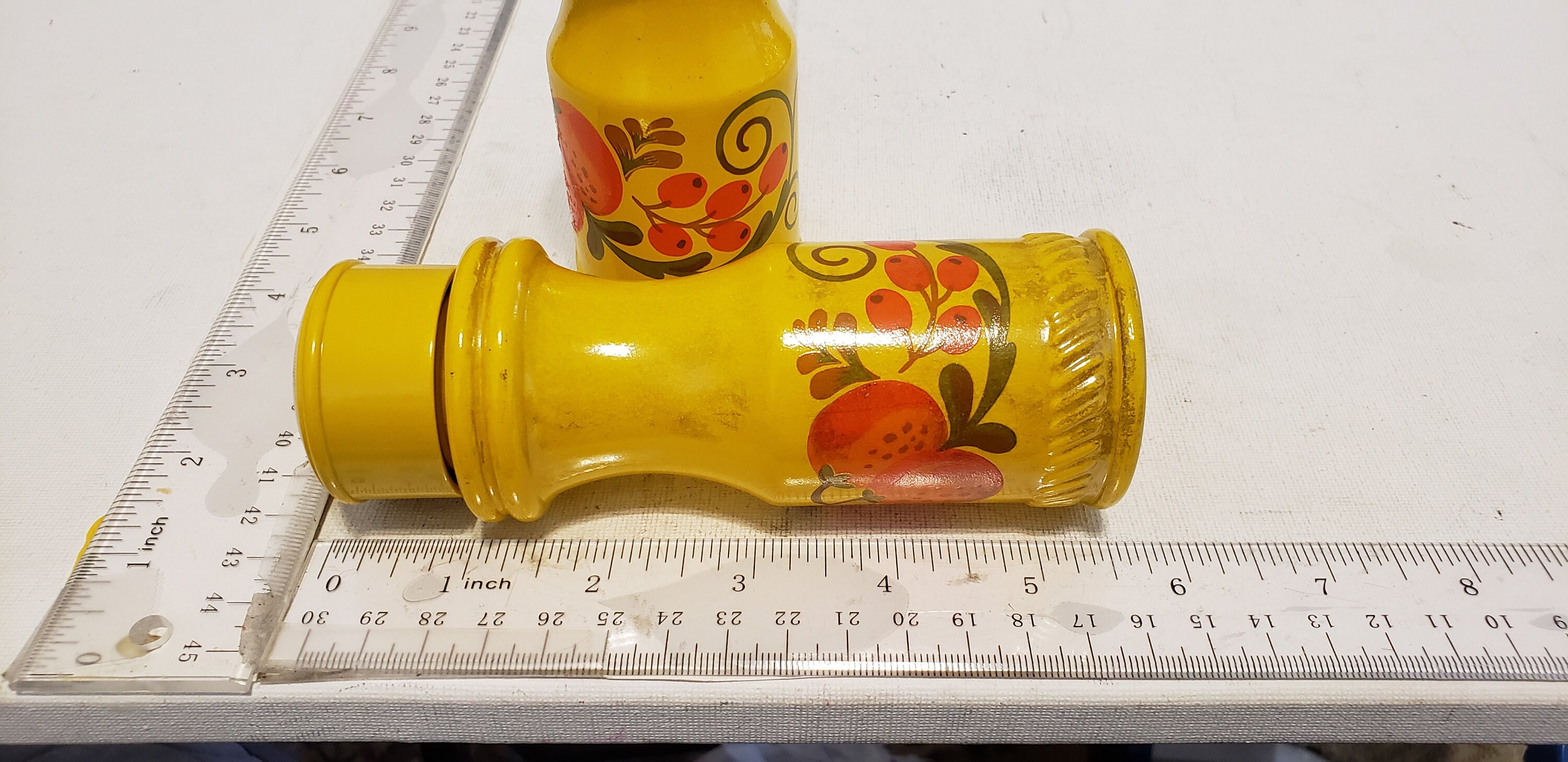 Vintage Glass Avon Yellow MCM Salt and Pepper Shakers - Etsy