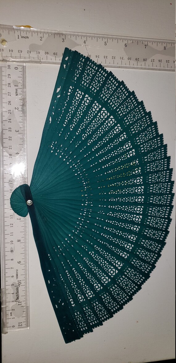 6 Vintage Chinese wooden fans with tassels in ori… - image 6