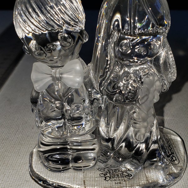 Precious Moments wedding couple glass clear excellent condition