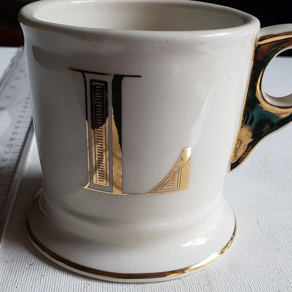 Anthropologie coffee mug Letter L excellent condition