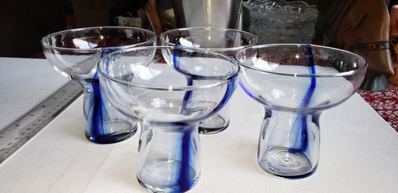 Stemless Martini Glasses Set of 5 Clear Martini Glasses Stemless Vintage  1960s LIKE NEW Stemless Martini Glasses Vintage Barware Martini 