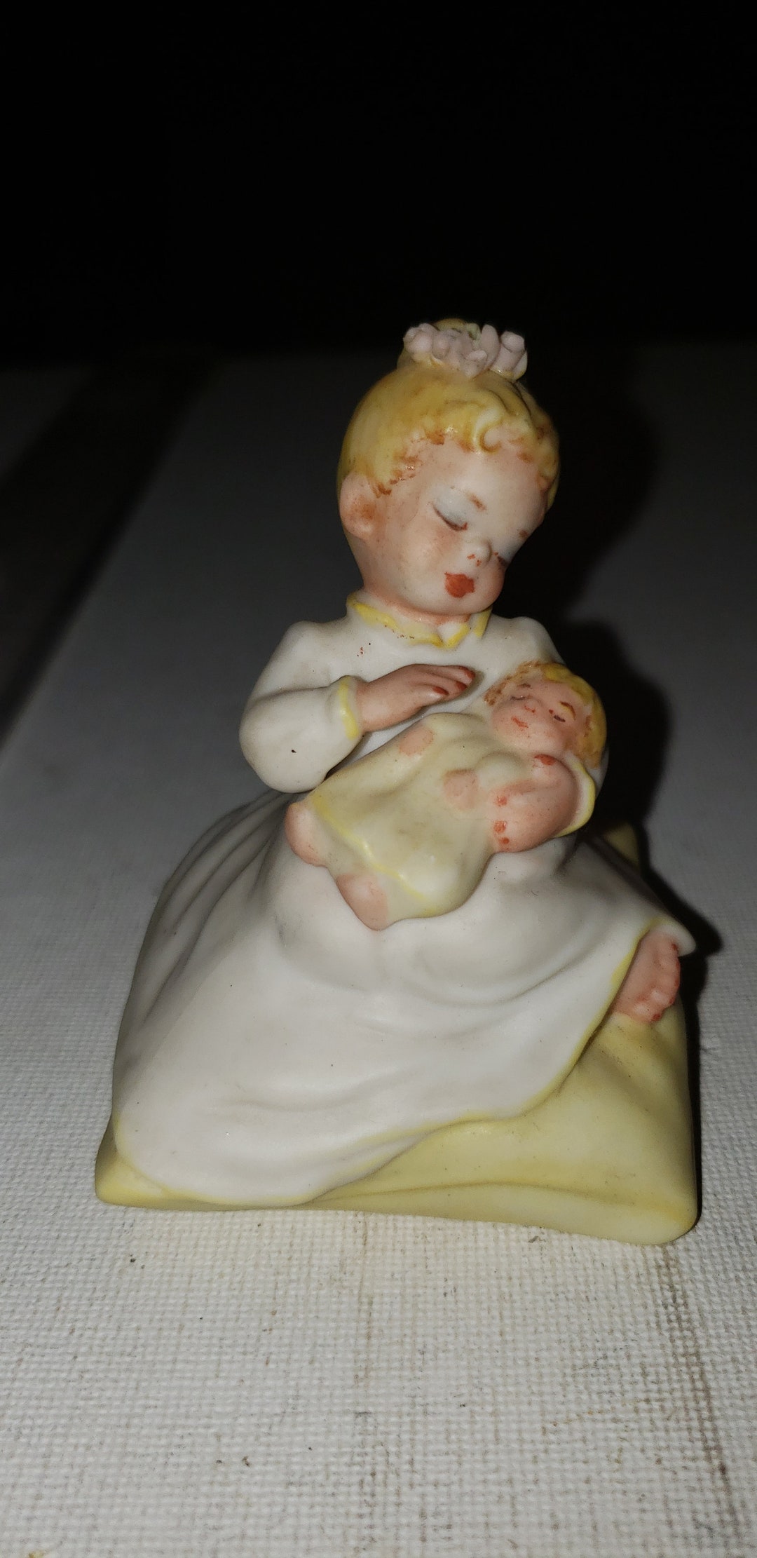 Ceramic Little Girl With a Doll Figurine Excellent Condition - Etsy