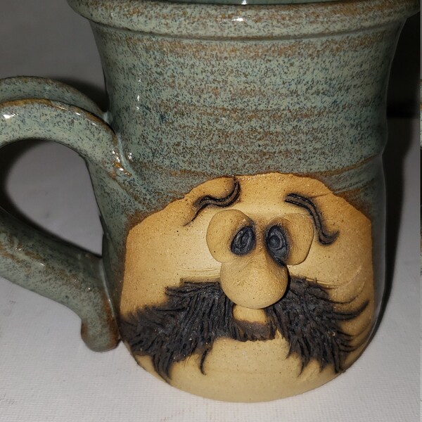 Ceramic mustache face coffee mug excellent condition