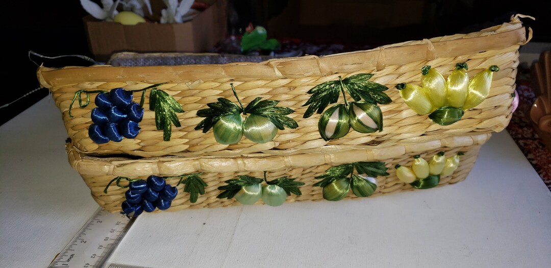 Wicker Basket Style Casserole Holders 2 Sizes Good Condition Etsy