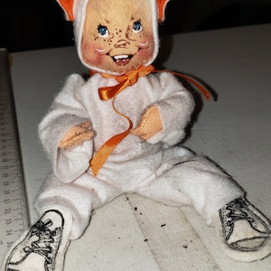 Anna Lee doll Child in bunny suit with bag Halloween decor good condition image 1