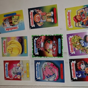 Set of 9 Garbage Pail trading cards stickers excellent condition
