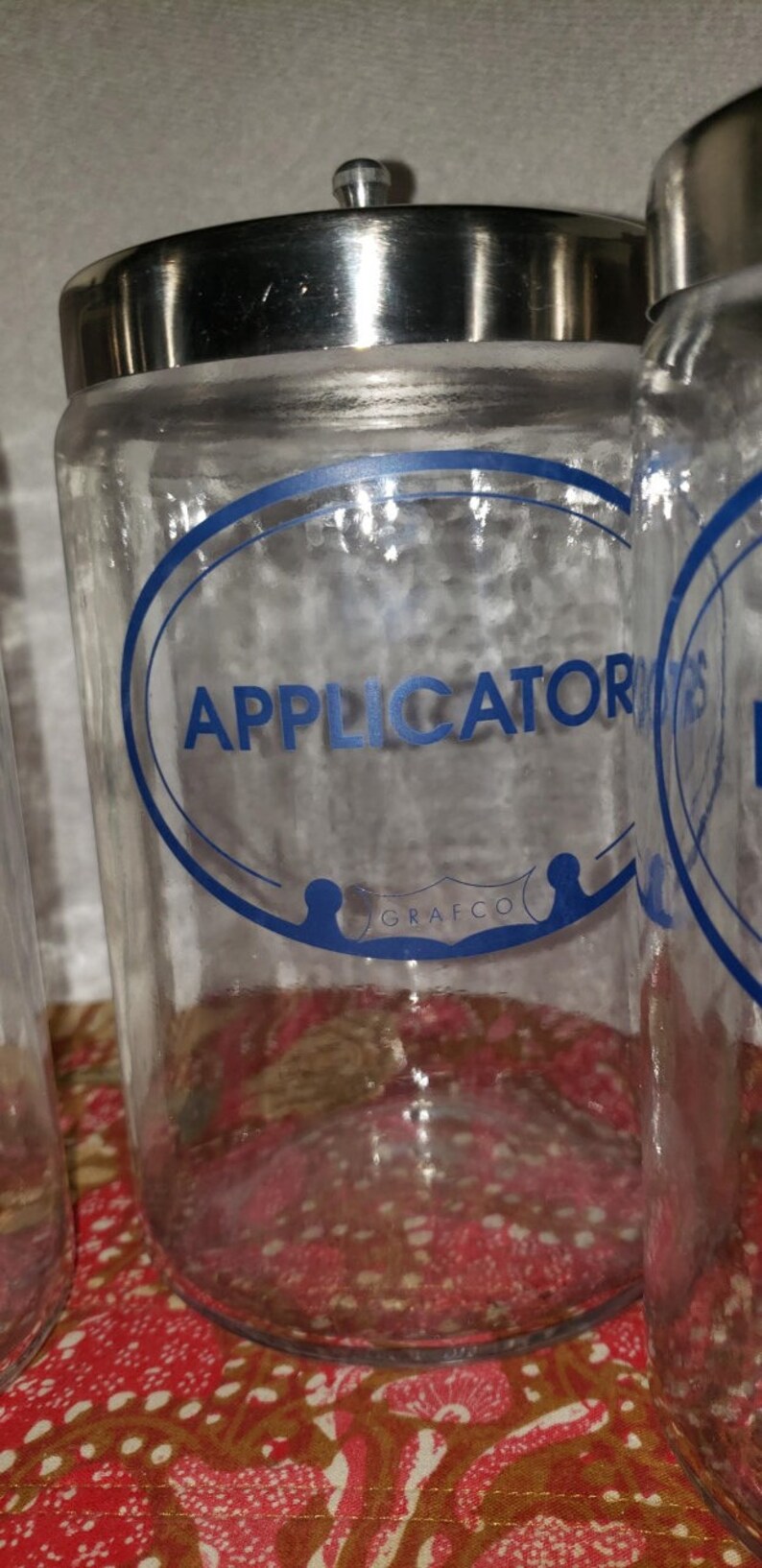 5 vintage doctor office glass jars labeled excellent condition Etsy