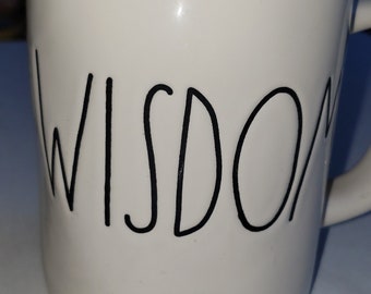 Rae Dunn coffee mug WISDOM excellent condition