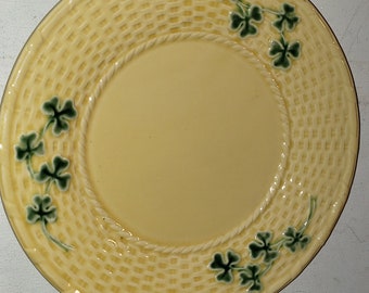 Yellow plate with shamrocks Portugal excellent condition