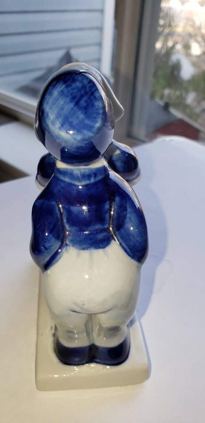 Vintage Dutch Boy and Girl Kissing Blue Delft Figurine HOLLAND ...