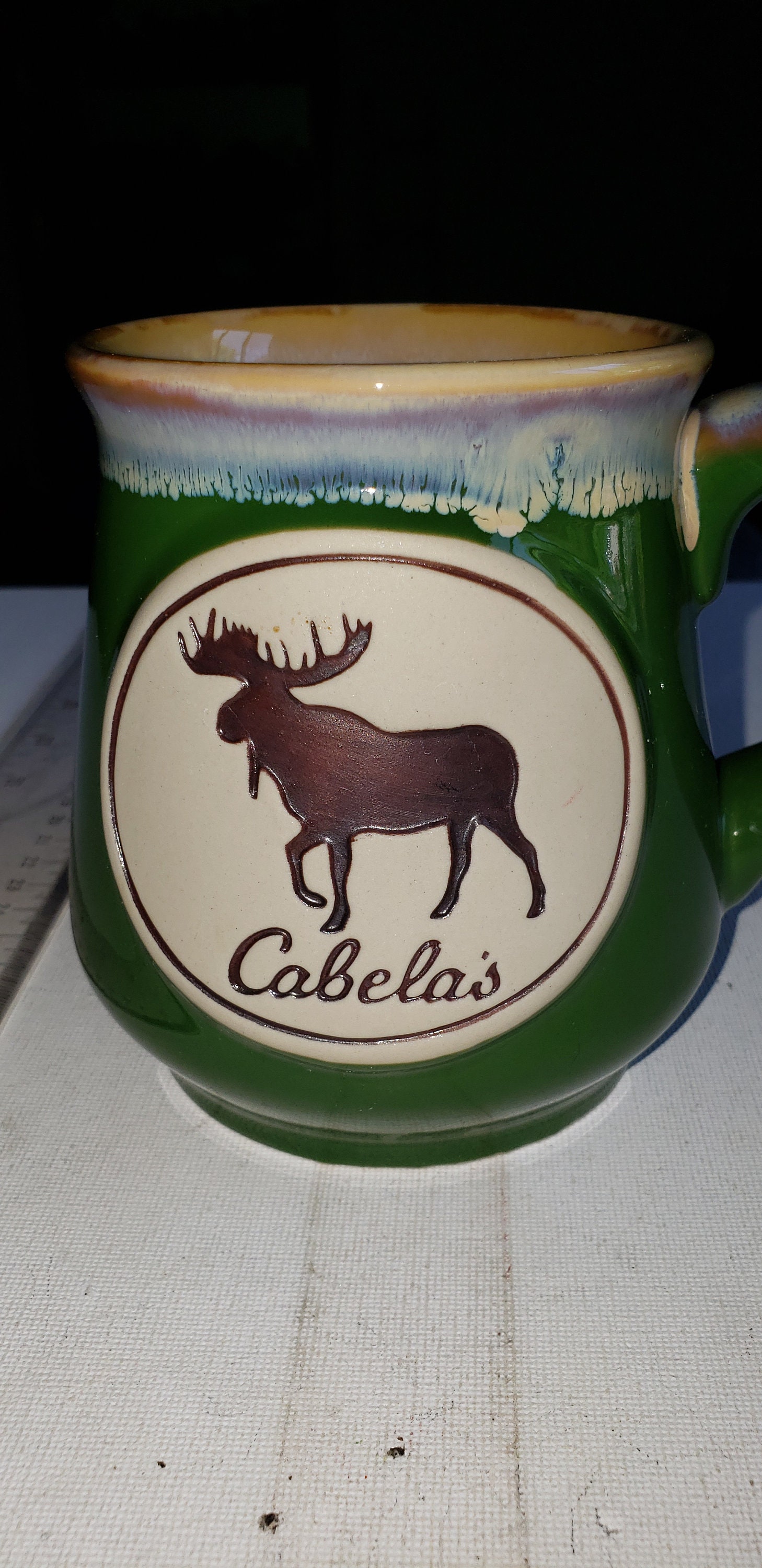 Green Cabela's Moose Coffee Mug Excellent Condition - Etsy