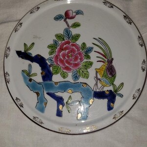Beautiful home decor plate bird Japan hand painted excellent condition