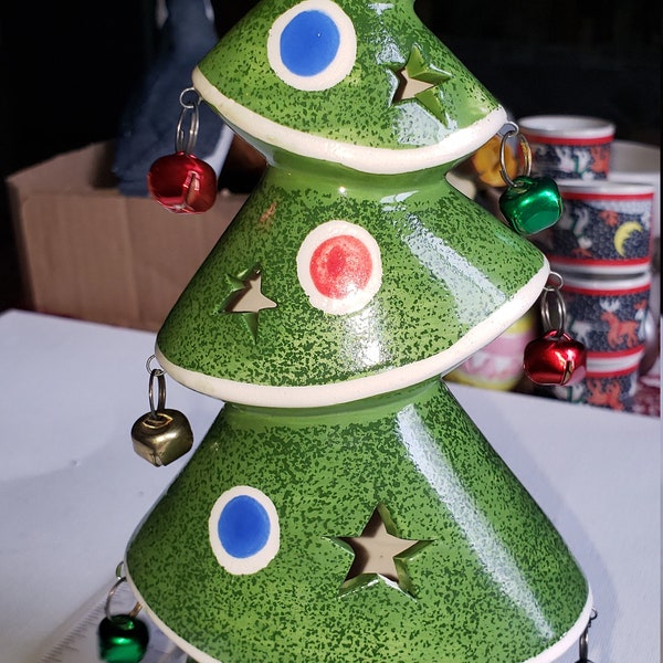 Ceramic Christmas Tree Tea Light Etsy