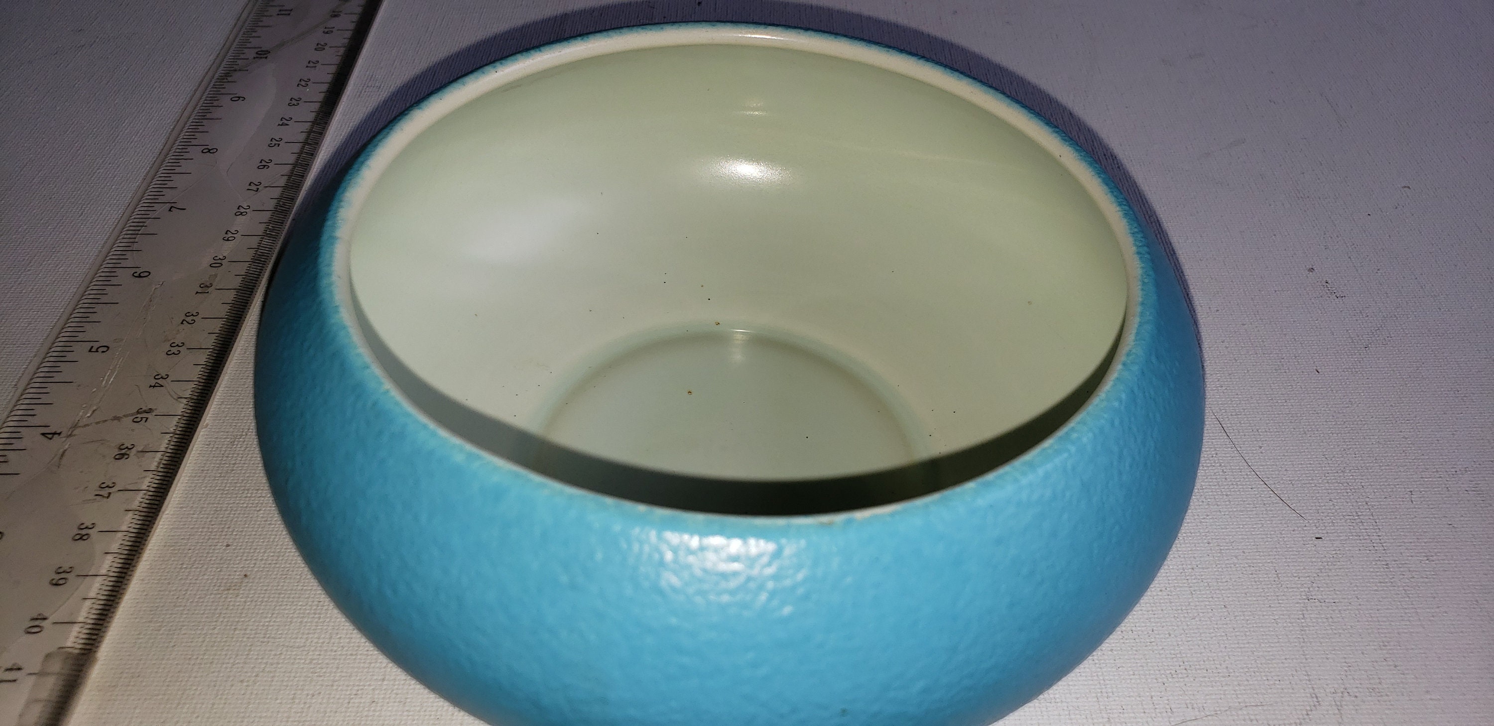 Ceramic Blue Bowl Pebbled Finish Excellent Condition - Etsy