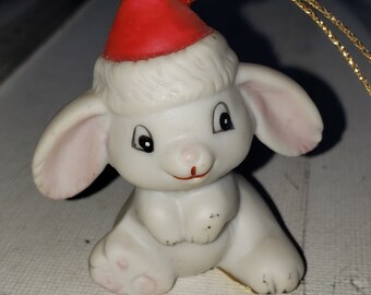 Porcelain mouse Christmas ornament excellent condition