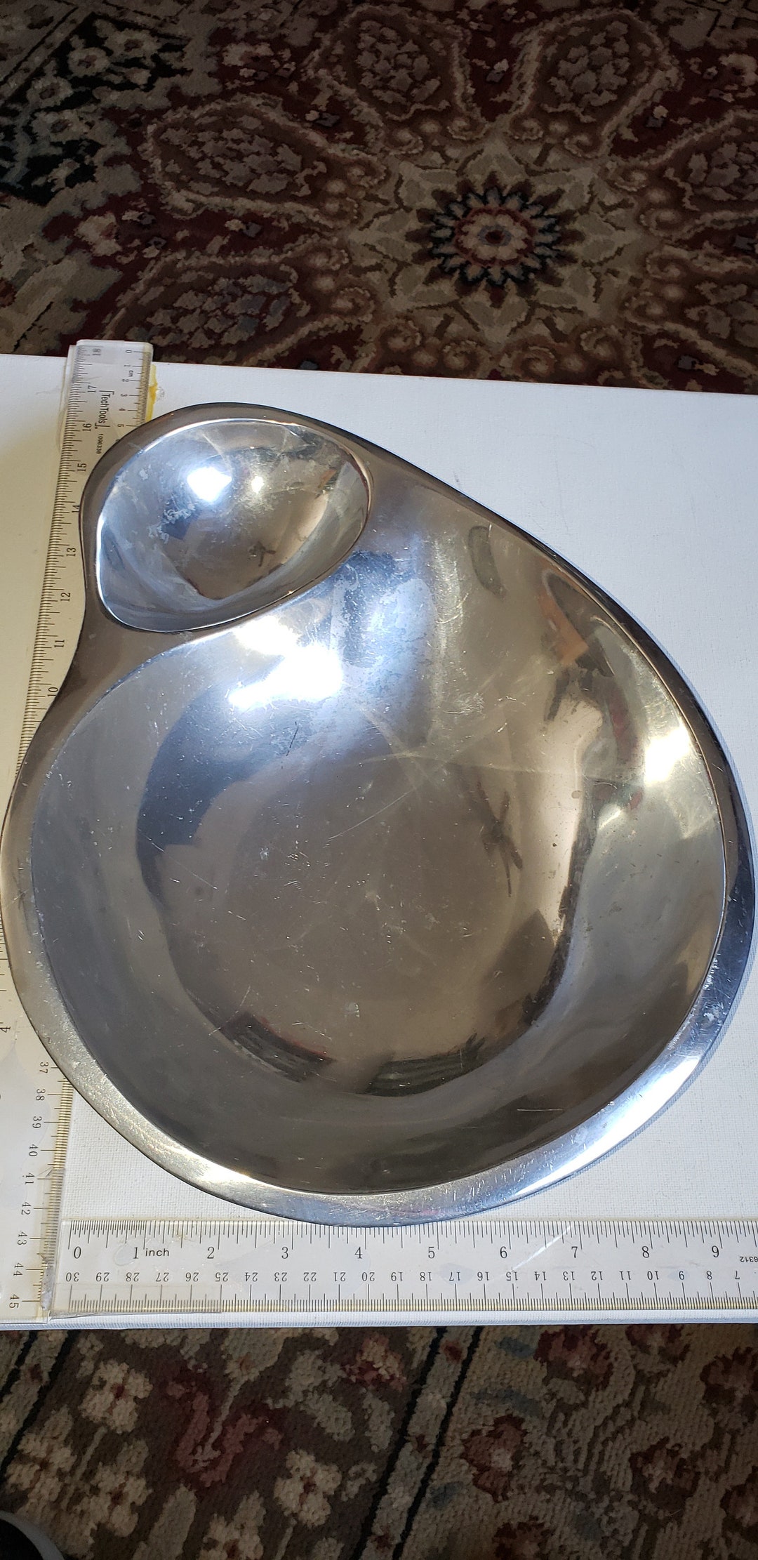 Very Large Very Heavy Nambe Chip and Dip Bowl Excellent Condition Etsy