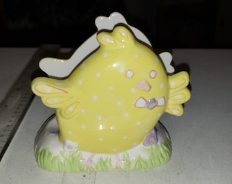 Ceramic Easter chick napkin holder excellent condition Easter decor