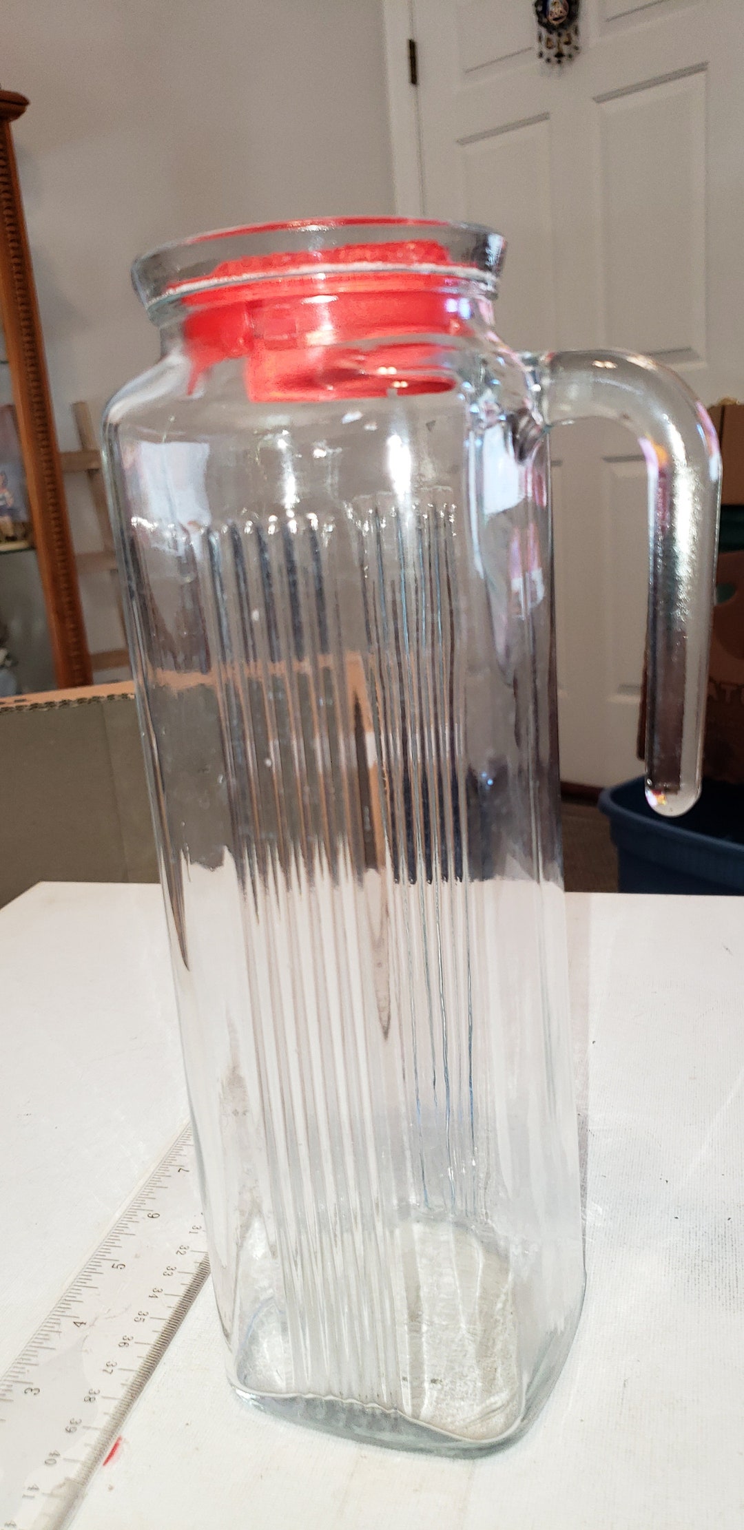 Pasabahce Fridge Carafe Jug With Lid Glass Excellent Condition Etsy