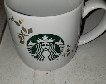 Starbucks holiday coffee mug gold marked excellent condition