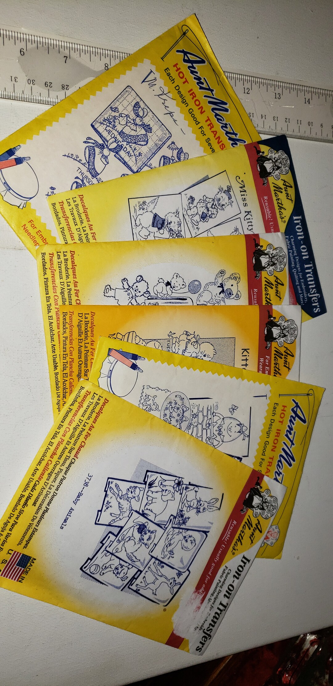 Lot of Aunt Martha's Iron on Patterns for Embroidery NEW - Etsy