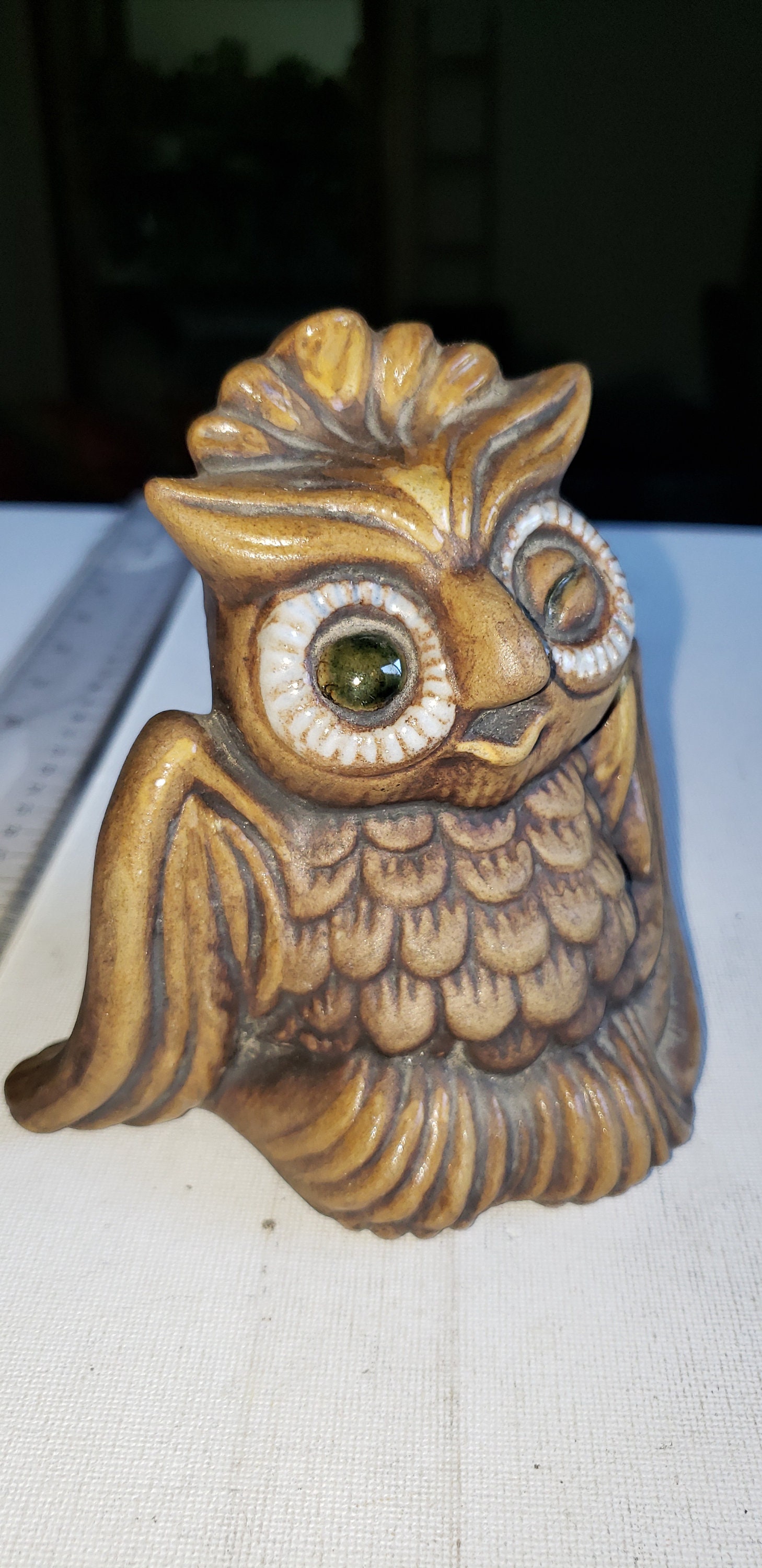 Vintage ceramic winking owl figurine excellent condition