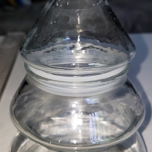 Small clear glass tree container jar excellent condition Christmas decor