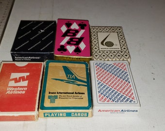 Lot of 6 decks of Airline playing cards in good condition