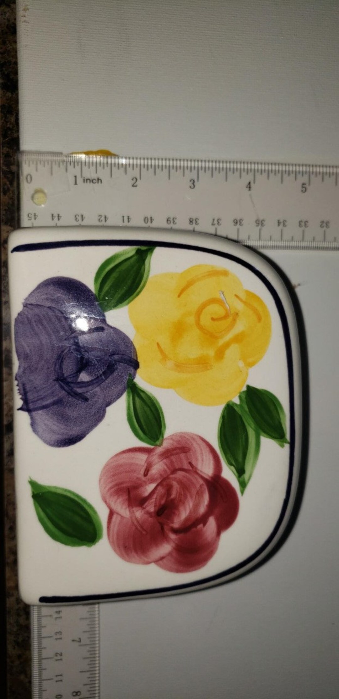 Ceramic Napkin Holder Flowers Flora and Roma Excellent Etsy