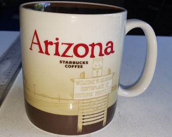 STARBUCKS Arizona 12oz Ceramic Travel Tumbler Mug ~ Cactus Floral ~ New