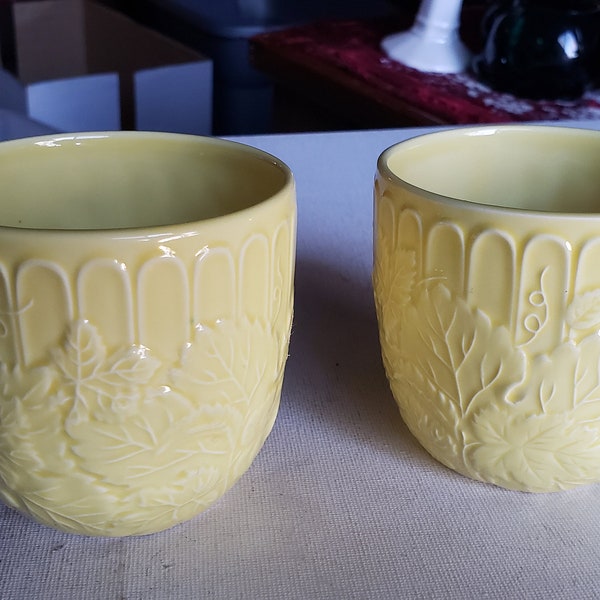 2 Ceramic yellow Haldon Group tea cups excellent condition