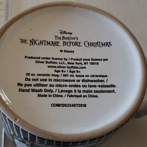 Ceramic Disney Jack Skellington coffee mug excellent condition image 3