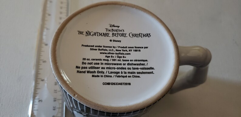 Ceramic Disney Jack Skellington coffee mug excellent condition image 3