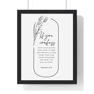 Saved By His Grace - Romans 10:9 - Christian Wall Art