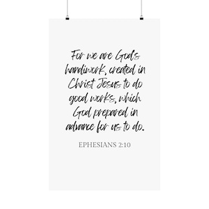 Faith Culture - Ephesians 2:10 Poster - Christian Wall Art - Created in Christ Decor