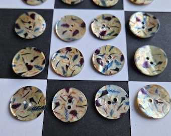 20.3mm Laser coloured & Lacquered Agoya Shell  Buttons   13/16" Very Very Rare
