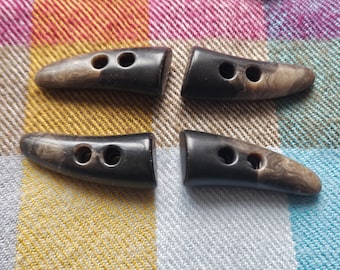 50mm Brown mix (polyester) 2" Toggle Buttons Italian Made
