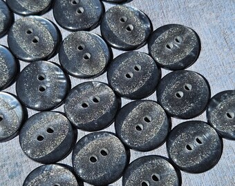 18mm Polyester Italian designer buttons Grey & "Sparkle" with blue tones.