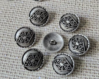 20.3mm   Celtic style Antique Silver look Buttons   13/16" Italian made