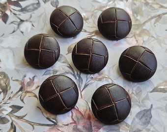 28mm Brown Sprayed Italian Football Buttons   1 & 1/8"