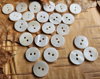 12.5mm Vintage Yellow River Shell Pearl Buttons  1/2" Organic and Rare!