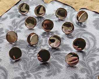 10mm Silver (Flat top) shank Buttons  3/8" Lightweight