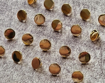 10mm Gold (Flat top) shank Buttons  3/8" Lightweight (16 ligne)