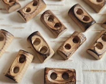 19 mm echt houten schakelknoppen 3/4" vintage item, verbrand, willekeurig