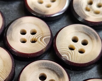 15mm Rare Canadian made Vintage Polyester Horn Buttons   9/16"  1970's (24 Ligne)