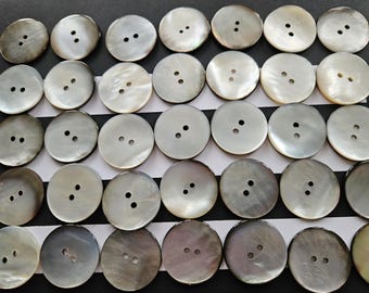 Parelmoeren knopen 34 mm 1 & 3/8" jaren 70 Zeer zeldzaam