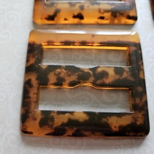 48mm Tortoise Shell (polyester) 2" Buckle  / Slide Vintage 1970's or 1980's