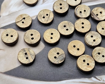 12.5mm Real Coconut  Buttons  1/2" Sew Organic!